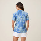 Reyn Spooner ALOHA BISCUS ABBY TOP in BLUE HORIZON