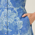 Reyn Spooner ALOHA BISCUS EMELINE DRESS in BLUE HORIZON