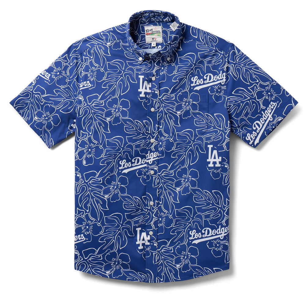Youth Reyn Spooner White Los Angeles Dodgers Scenic Button-Up Shirt