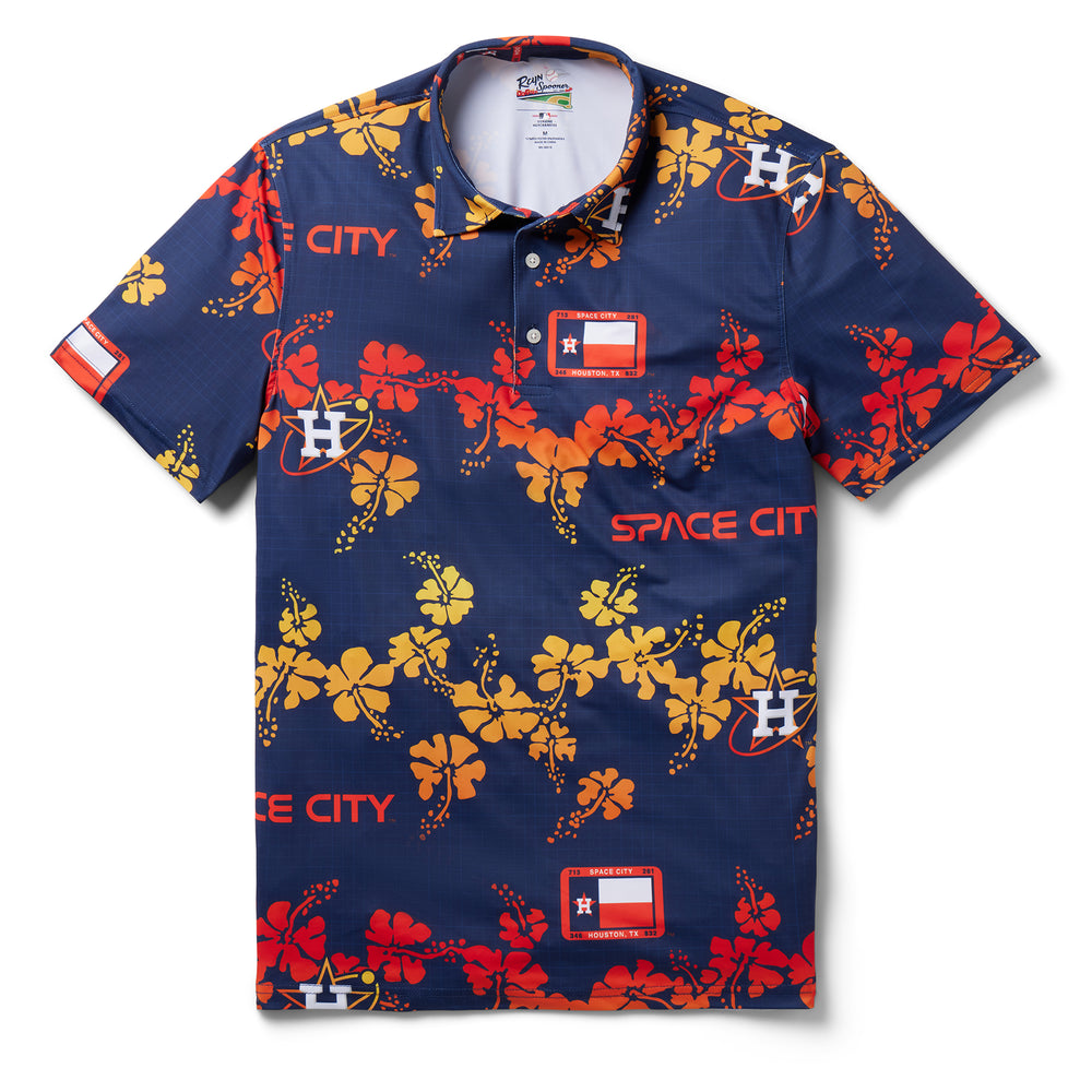 Houston Astros City Connect Polo / Performance Fabric Navy / XL by Reyn Spooner