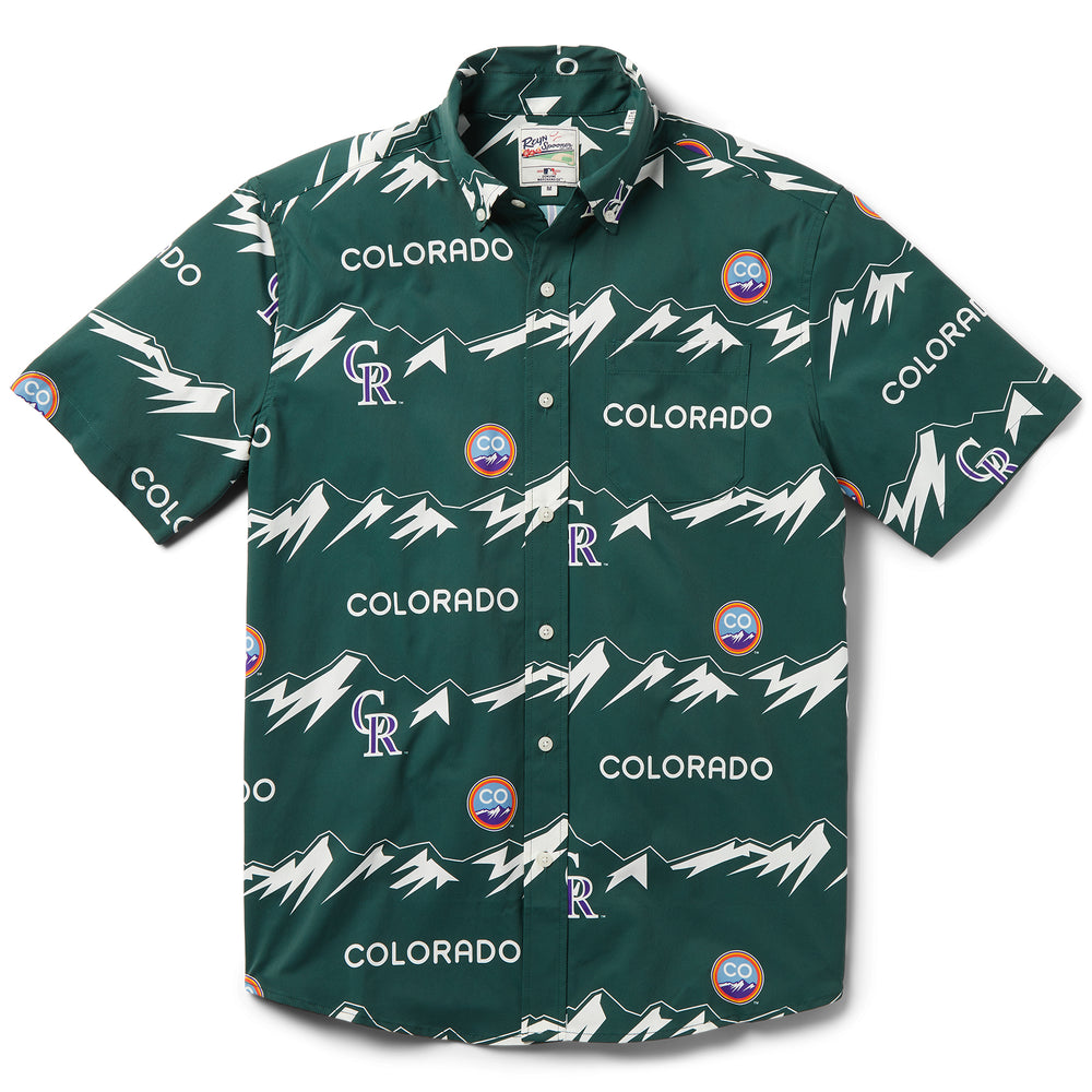 Colorado Rockies City Connect Performance Button Front / Performance Fabric Green / 2XL by Reyn Spooner