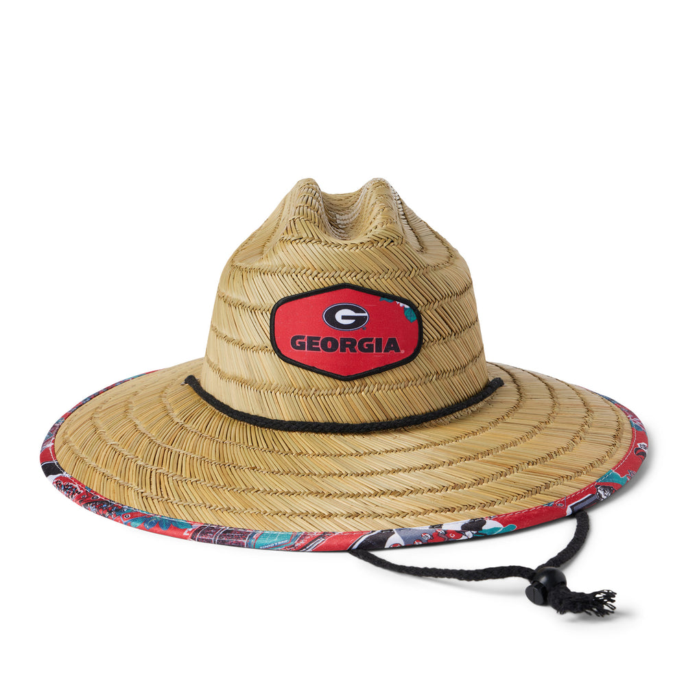Reyn Spooner UNIVERSITY OF GEORGIA SCENIC STRAW HAT in RED
