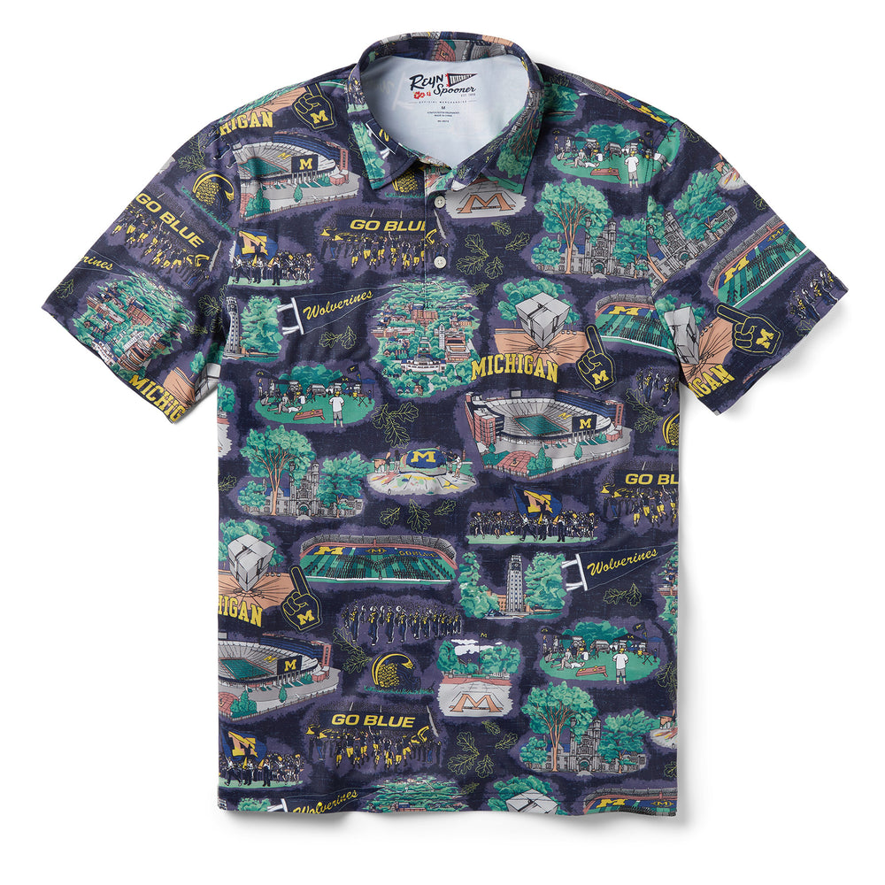 UNIVERSITY OF MICHIGAN SCENIC PERFORMANCE POLO Performance Fabric