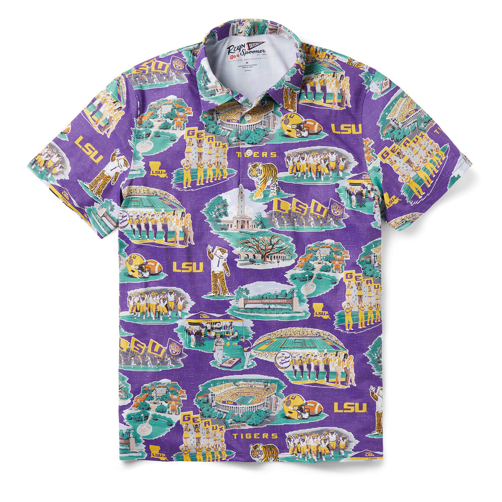 Reyn Spooner LOUISIANA STATE UNIVERSITY SCENIC PERFORMANCE POLO in PURPLE