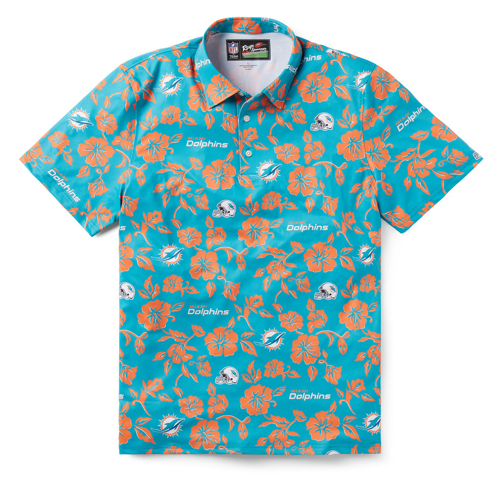 Reyn Spooner MIAMI DOLPHINS PUA PERFORMANCE POLO in AQUA