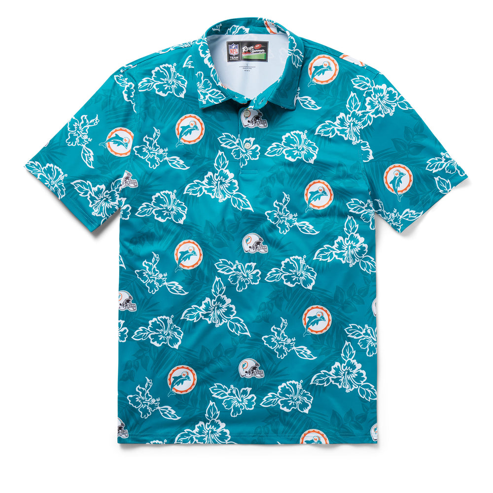 Reyn Spooner MIAMI DOLPHINS THROWBACK PERFORMANCE POLO in AQUA