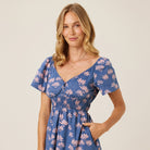 Reyn Spooner FALLING FAN FLOWERS DAPHNE DRESS in INSIGNIA BLUE