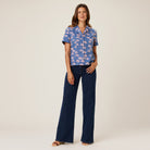 Reyn Spooner FALLING FAN FLOWERS FINLEY TOP in INSIGNIA BLUE