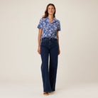 Reyn Spooner FALLING FAN FLOWERS FINLEY TOP in INSIGNIA BLUE