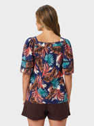 Reyn Spooner FLORAL FANS NADIA TOP in INSIGNIA BLUE