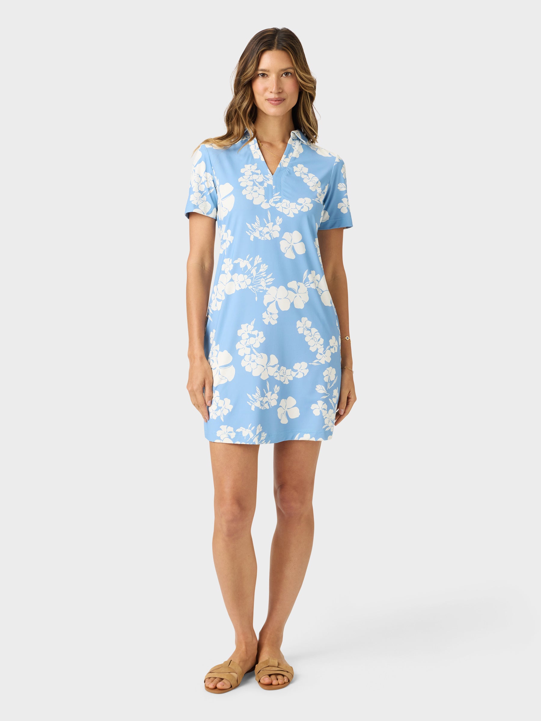 Reyn Spooner FRANJIPANI LIZZY PERFORMANCE DRESS in BLUE
