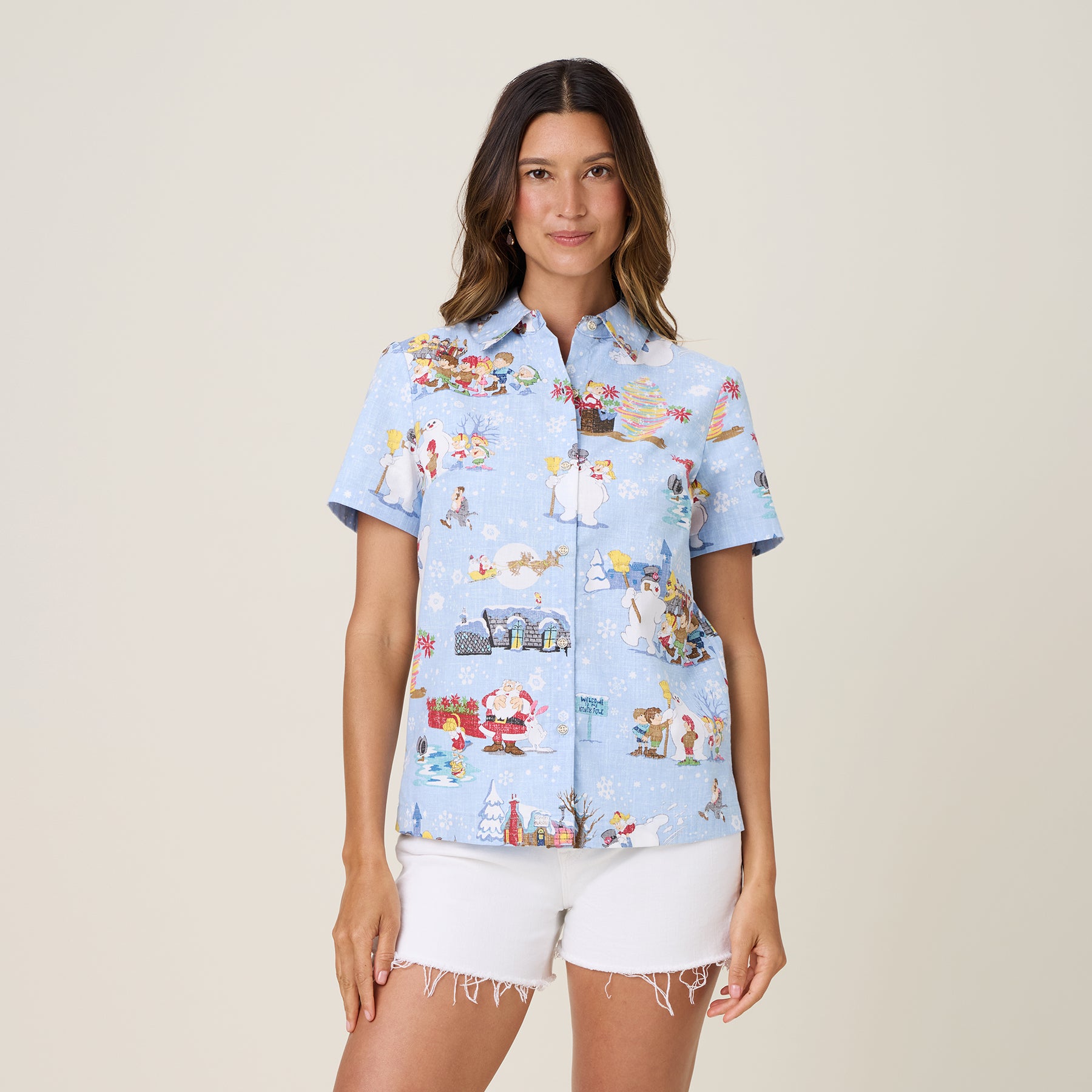 Reyn Spooner FROSTY THE SNOWMAN™ ABBY TOP in ARCTIC ICE