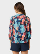 Reyn Spooner GLORIOSA LILY REMI TOP in NAVY