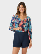 Reyn Spooner GLORIOSA LILY REMI TOP in NAVY