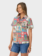 Reyn Spooner HAWAIIAN CHRISTMAS 2026 ABBY TOP in RED
