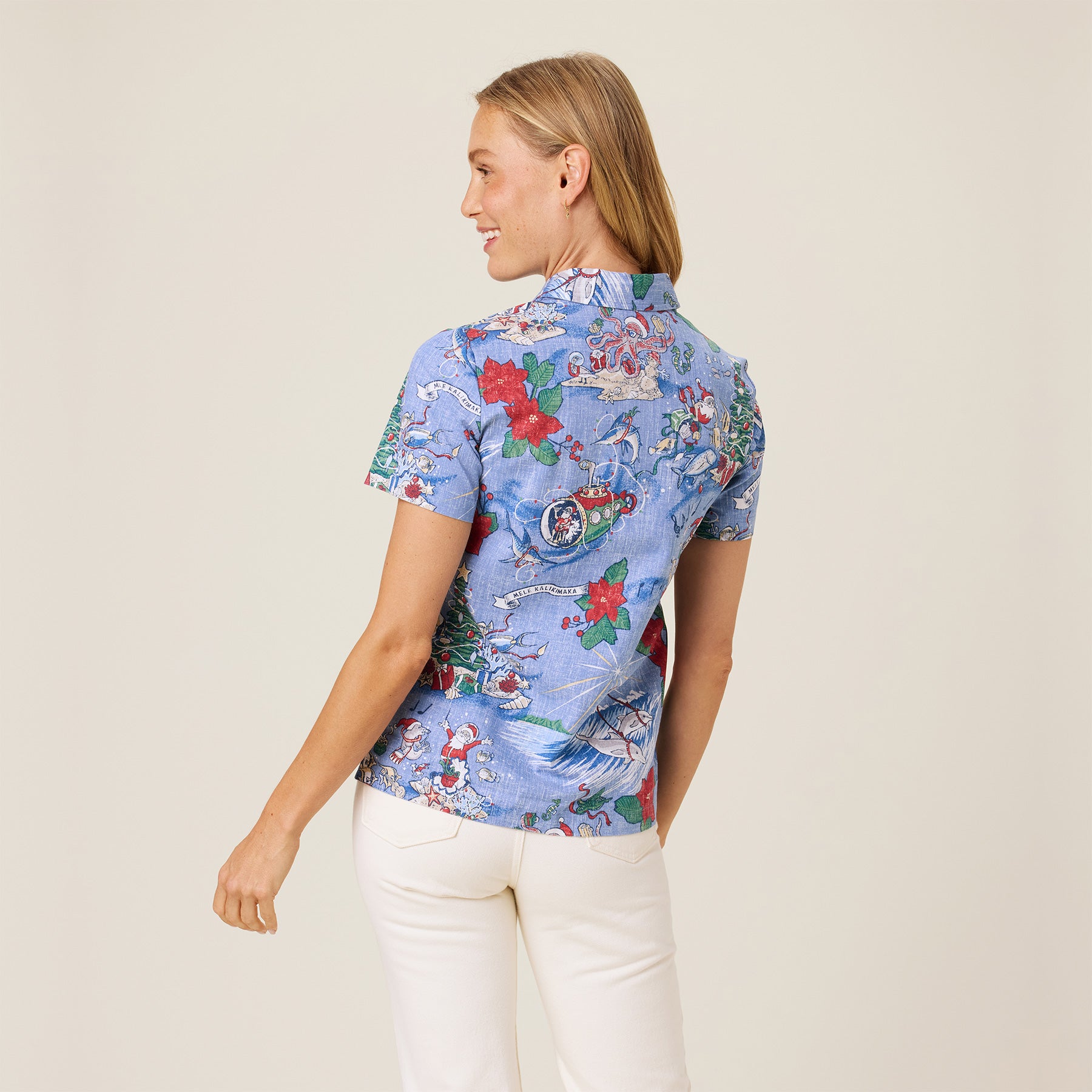 WOMEN'S HAWAIIAN CHRISTMAS 2024 ABBY TOP | Reyn Spooner
