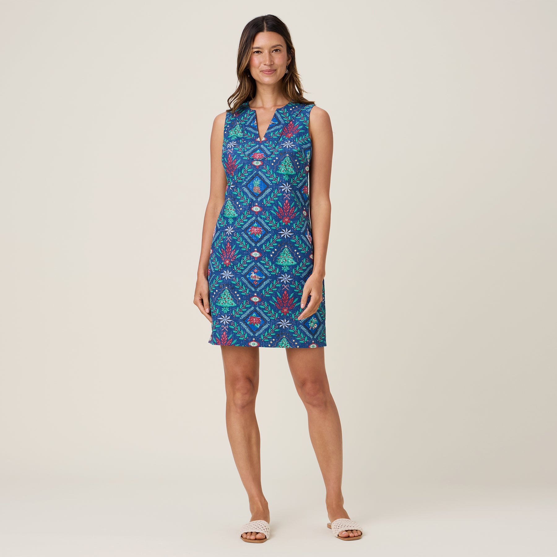 Reyn Spooner HAWAIIAN CHRISTMAS 2025 LYDIA DRESS in NAVY