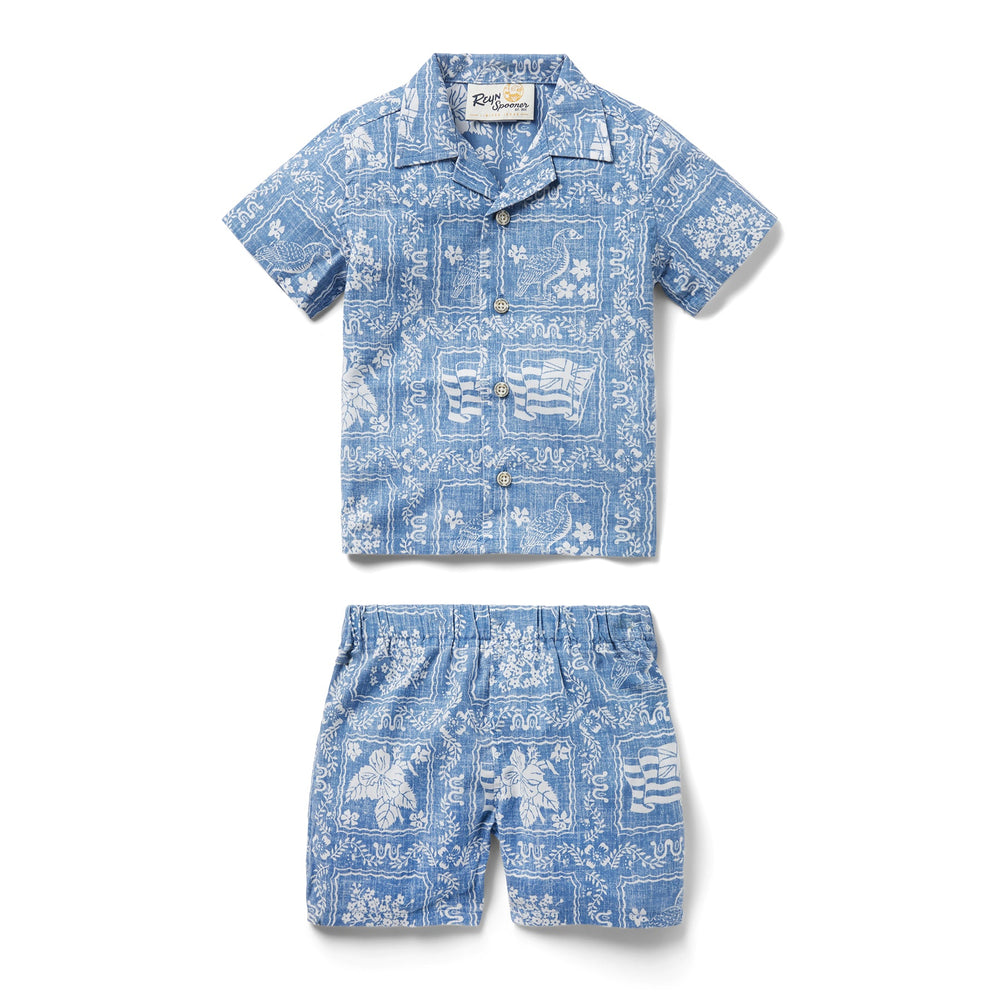 Reyn Spooner LAHAINA SAILOR TODDLER CABANA SET in DENIM