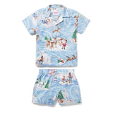 Reyn Spooner RUDOLPH THE RED-NOSED REINDEER TODDLER CABANA SET in HOLIDAY BLUE