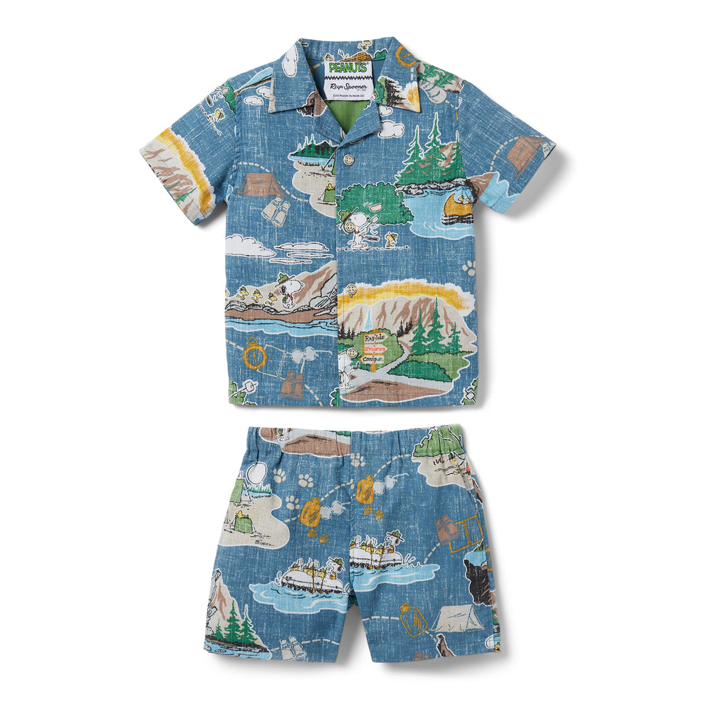 Reyn Spooner BEAGLE SCOUTS 50TH ANNIVERSARY TODDLER CABANA SET in BLUE