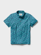 Reyn Spooner CAMELLIAS YOUTH PERFORMANCE POLO in DARK TEAL