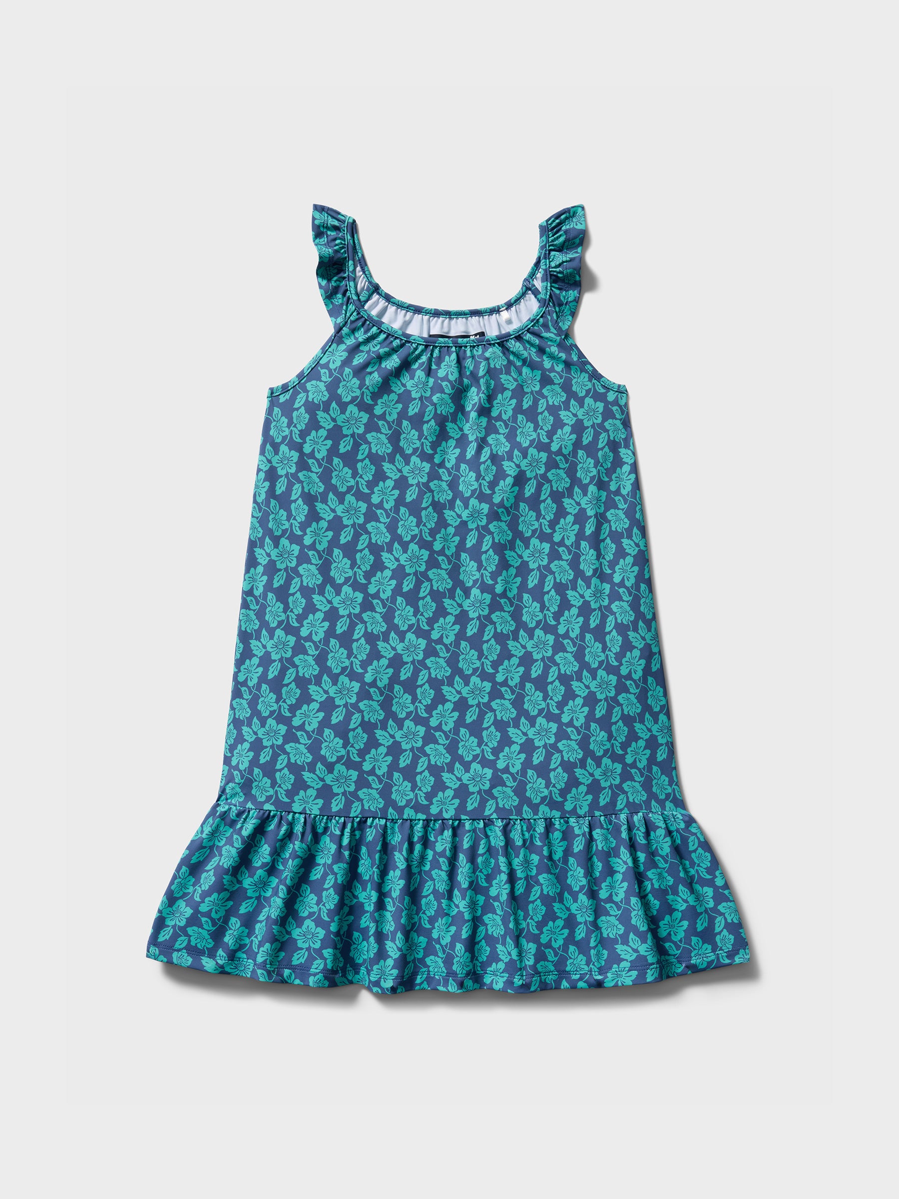 Reyn Spooner CAMELLIAS MILLIE GIRLS PERFORMANCE DRESS in DARK TEAL