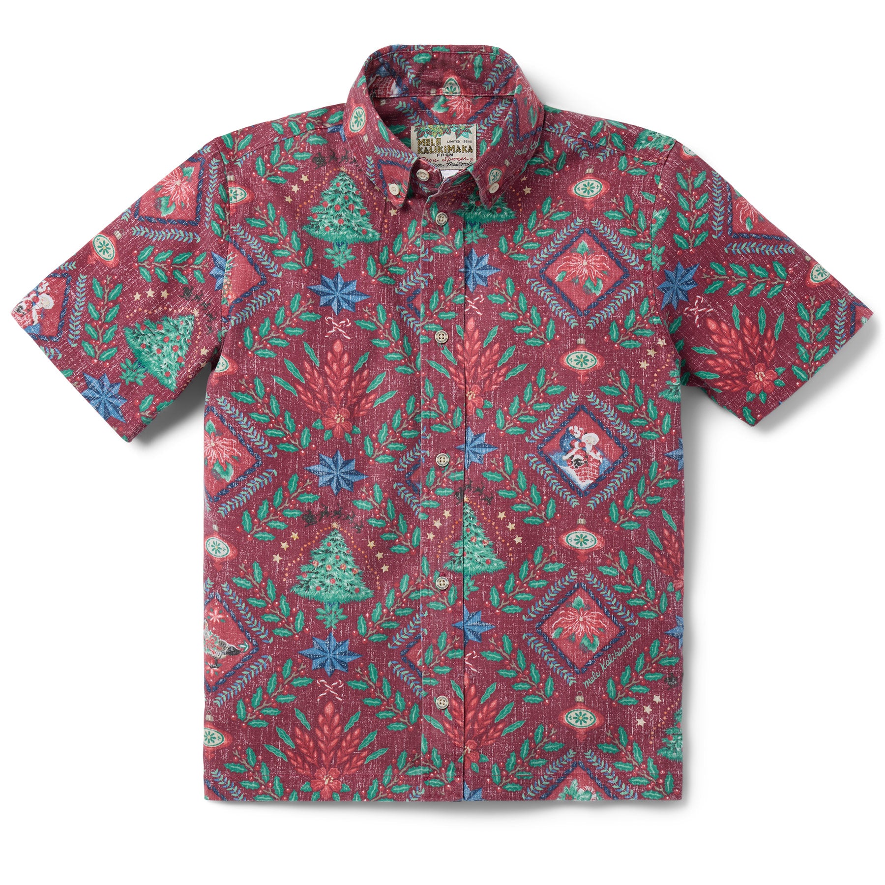 Reyn Spooner HAWAIIAN CHRISTMAS 2025 YOUTH SHIRT in HOLIDAY RED
