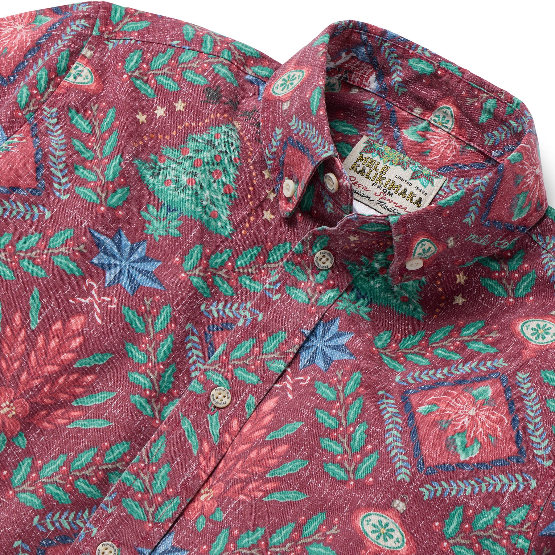 Reyn Spooner HAWAIIAN CHRISTMAS 2025 YOUTH SHIRT in HOLIDAY RED