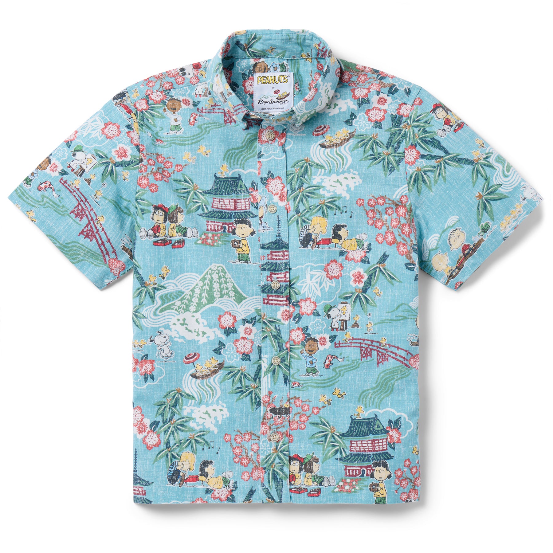 Reyn Spooner PEANUTS IN JAPAN YOUTH SHIRT in AQUA
