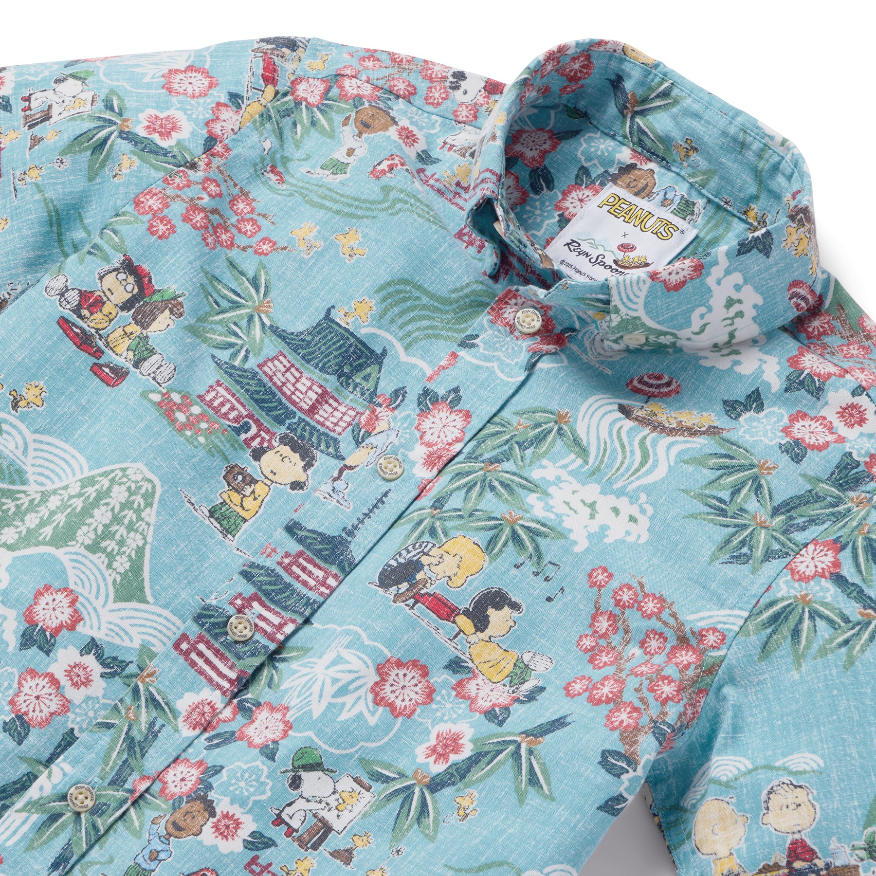 Reyn Spooner PEANUTS IN JAPAN YOUTH SHIRT in AQUA