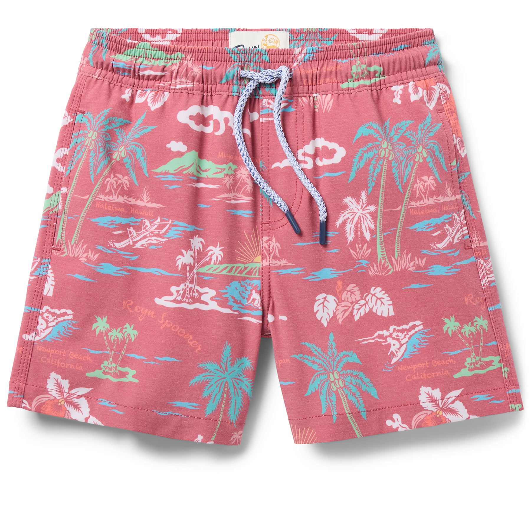 Reyn Spooner MY PRIVATE ISLE KIDS ECO SWIM SHORTS in RED