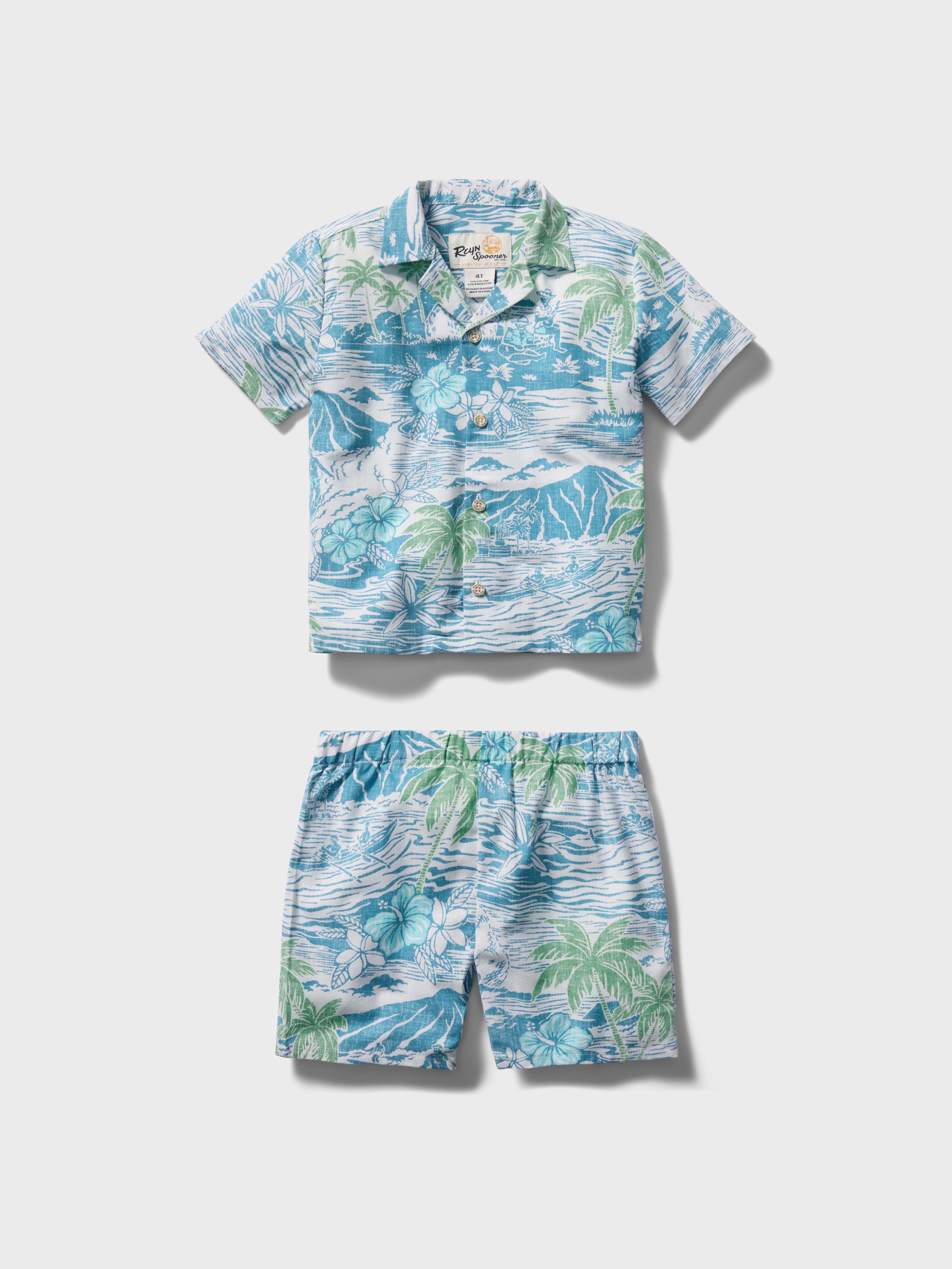 Reyn Spooner PARADISE FOUND TODDLER CABANA SET in ADRIATIC BLUE