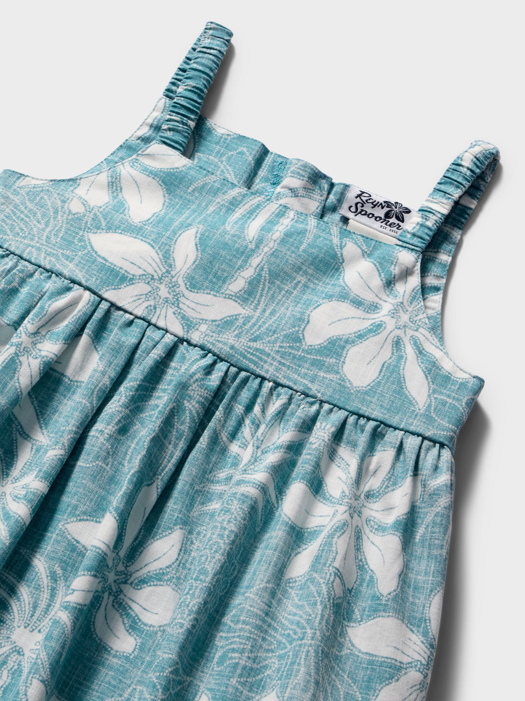 Reyn Spooner ISLAND DAZE LILY GIRLS SUNDRESS in ADRIATIC BLUE
