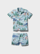Reyn Spooner A LOONEY TUNES CHRISTMAS TODDLER CABANA SET in BLUE