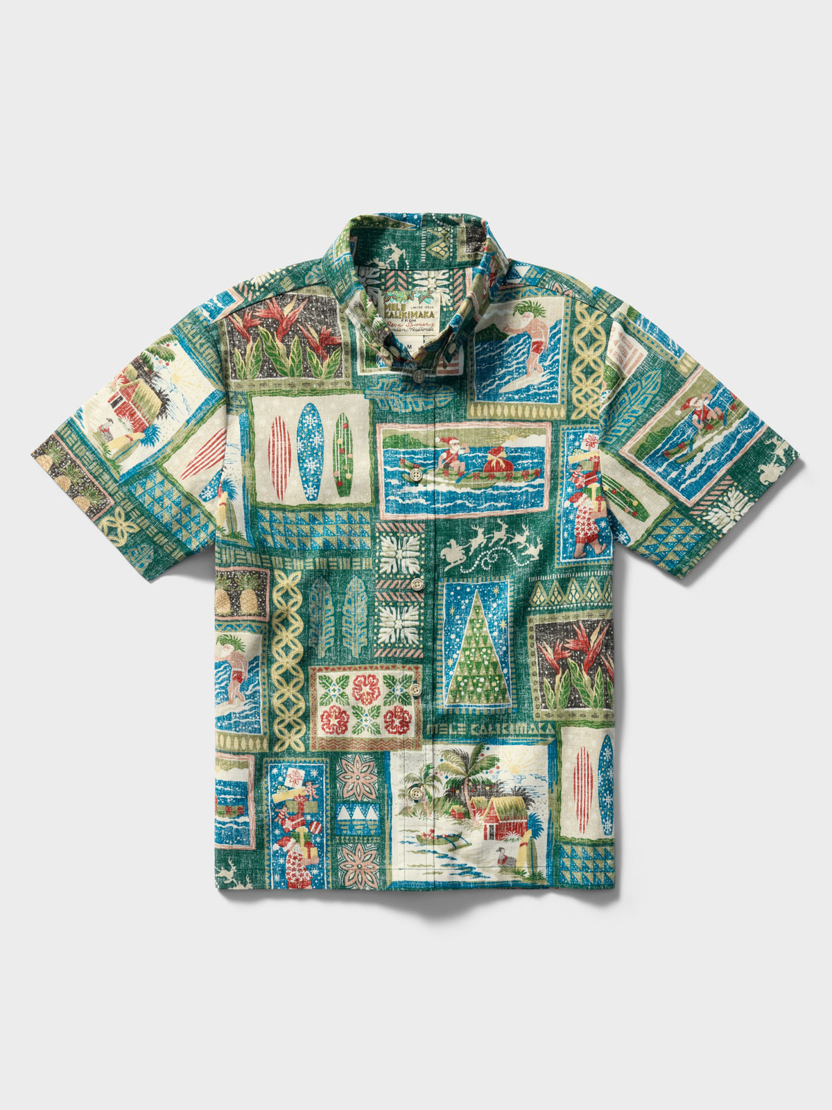 Reyn Spooner HAWAIIAN CHRISTMAS 2026 YOUTH SHIRT in GREEN