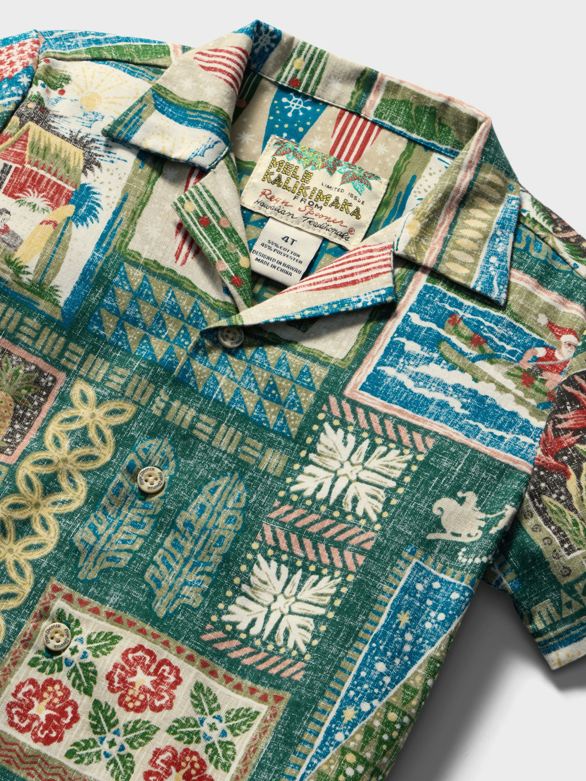 Reyn Spooner HAWAIIAN CHRISTMAS 2026 TODDLER CABANA SET in GREEN