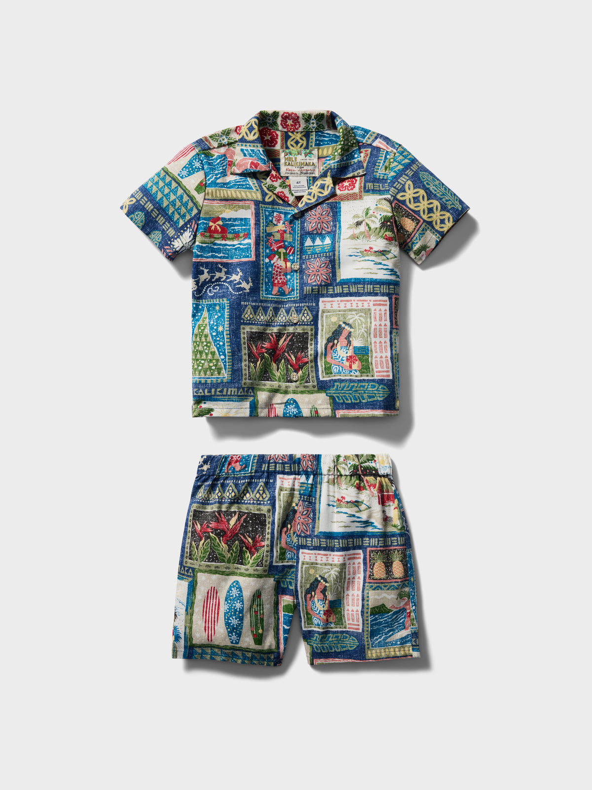 Reyn Spooner HAWAIIAN CHRISTMAS 2026 TODDLER CABANA SET in NAVY