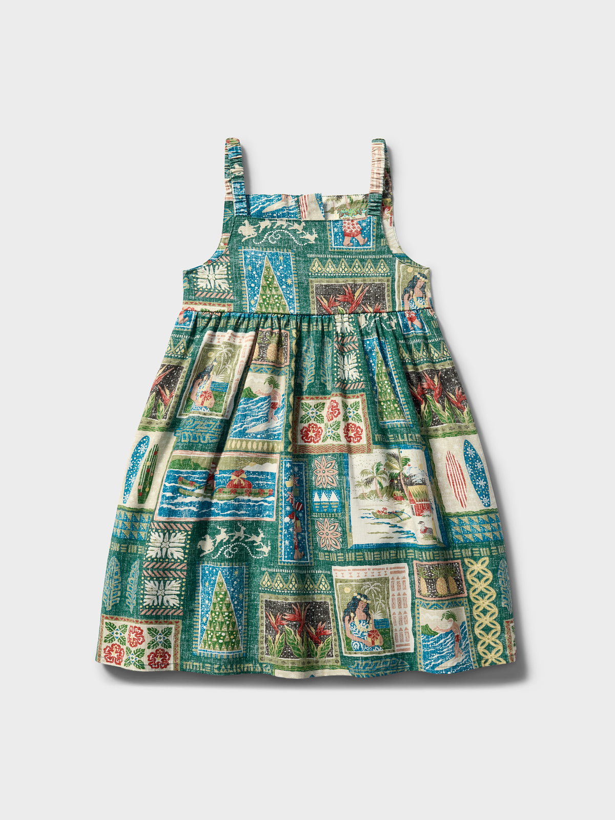 Reyn Spooner HAWAIIAN CHRISTMAS 2026 LILY GIRLS SUNDRESS in GREEN