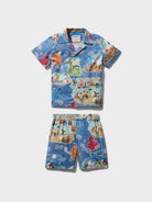 Reyn Spooner IT'S THE GREAT PUMPKIN, CHARLIE BROWN: 60TH ANNIVERSARY TODDLER CABANA SET in VINTAGE INDIGO