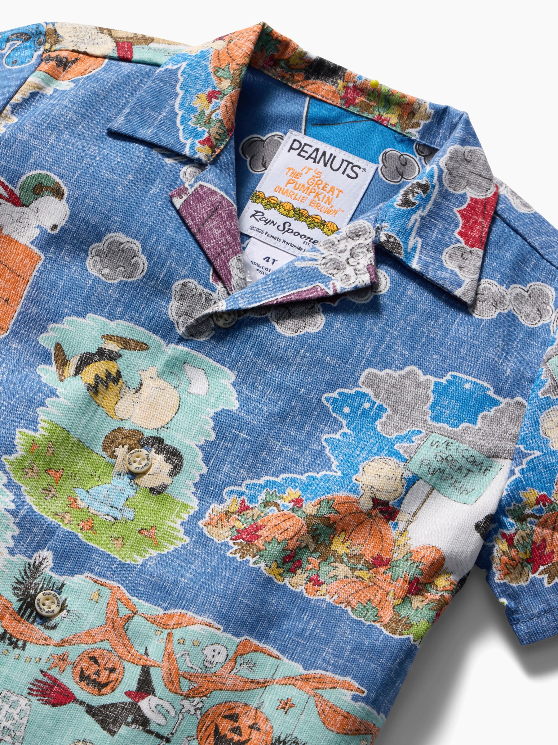 Reyn Spooner IT'S THE GREAT PUMPKIN, CHARLIE BROWN: 60TH ANNIVERSARY TODDLER CABANA SET in VINTAGE INDIGO