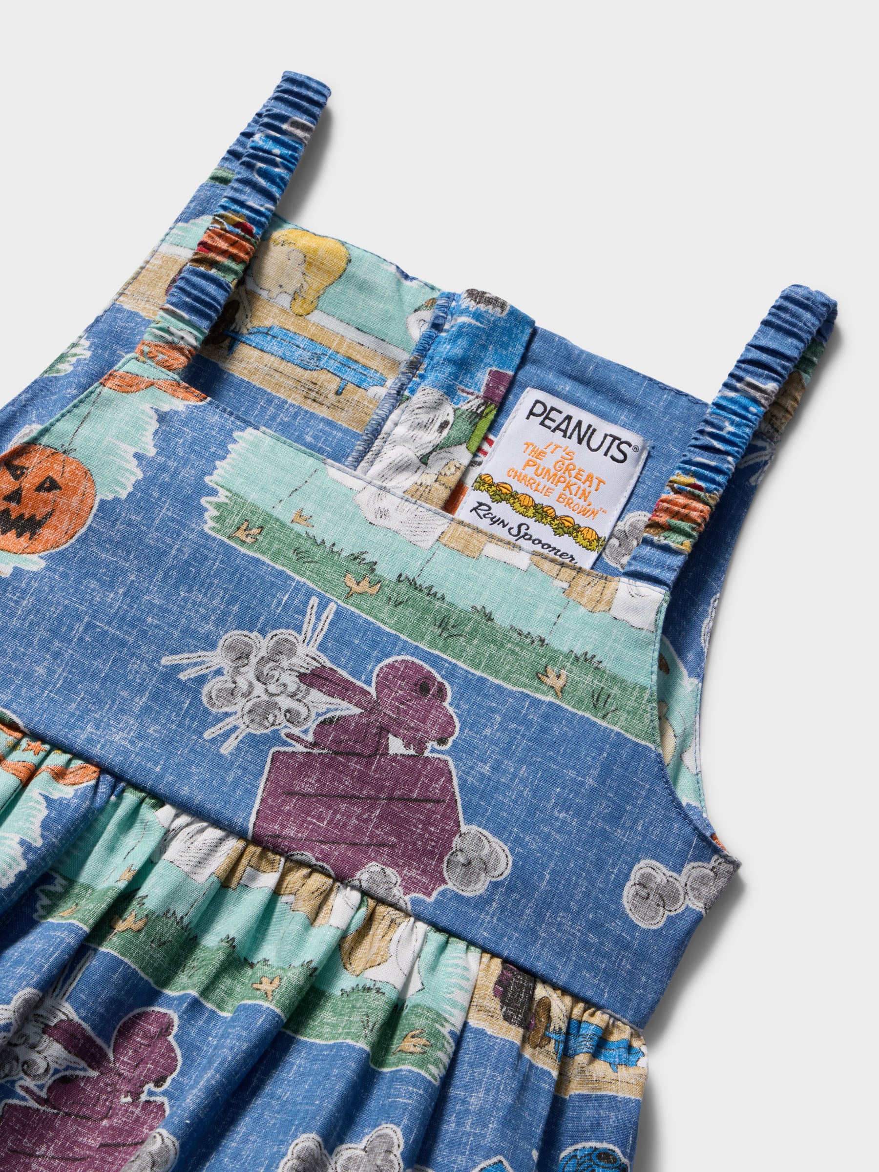 Reyn Spooner IT'S THE GREAT PUMPKIN, CHARLIE BROWN: 60TH ANNIVERSARY LILLY GIRLS SUNDRESS in VINTAGE INDIGO
