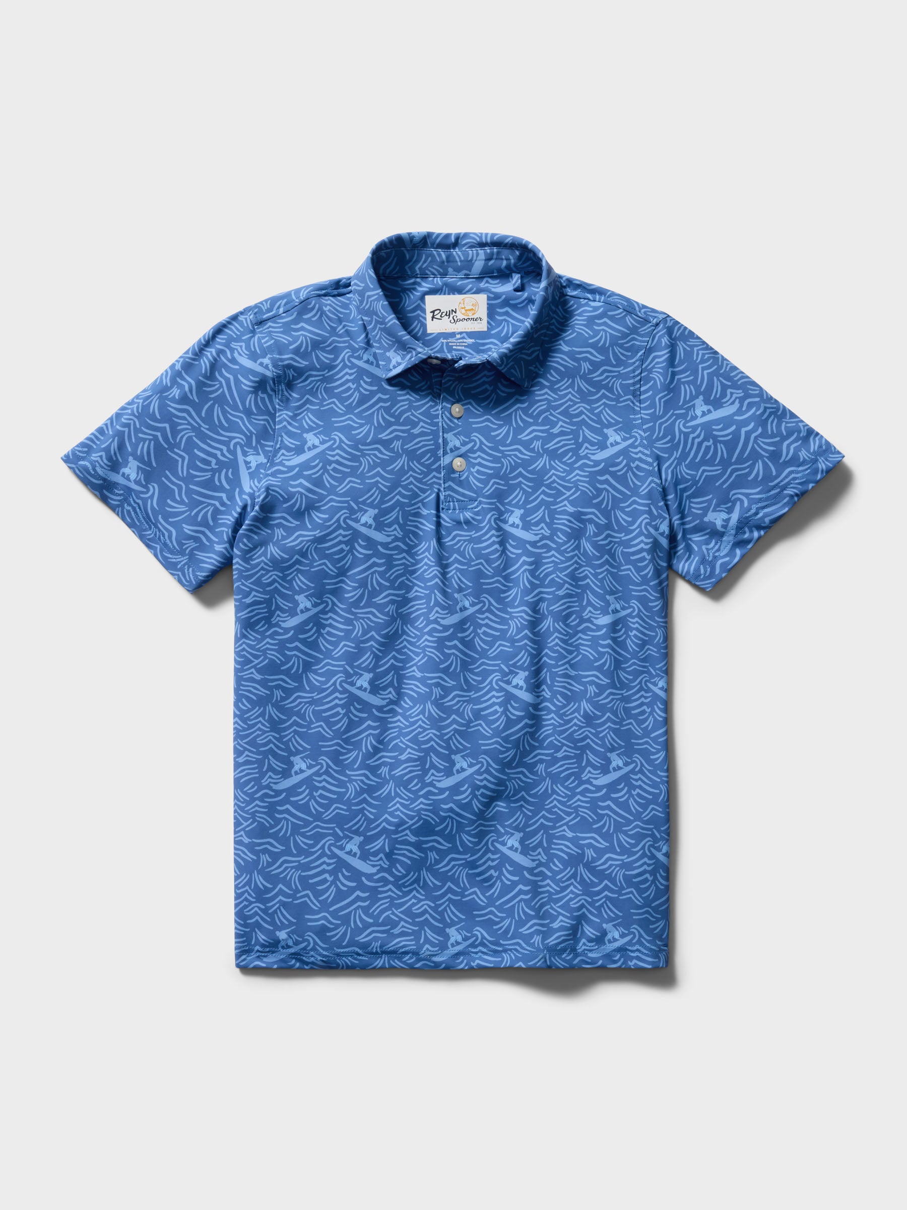 Reyn Spooner ISLAND GLIDE YOUTH PERFORMANCE POLO in BLUE