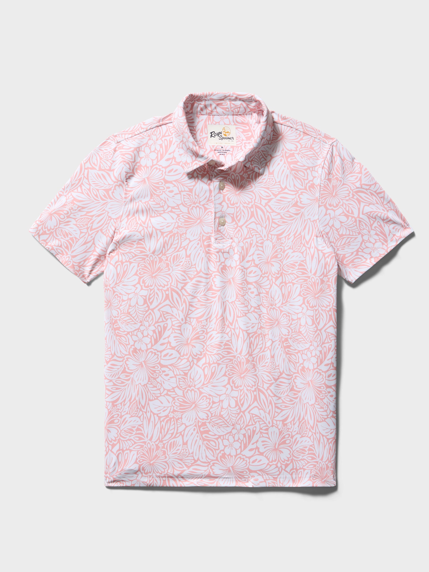 Reyn Spooner NAHELE PUA YOUTH PERFORMANCE POLO in PINK