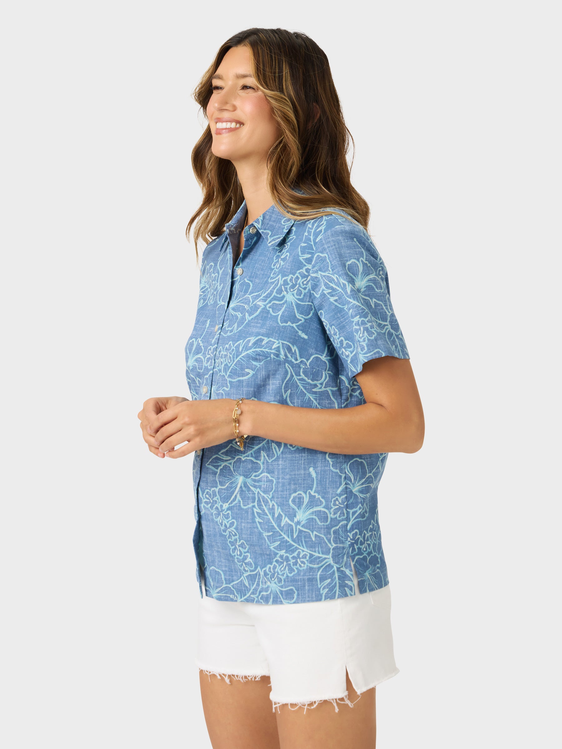 Reyn Spooner LEI LOW ABBY TOP in HORIZON BLUE