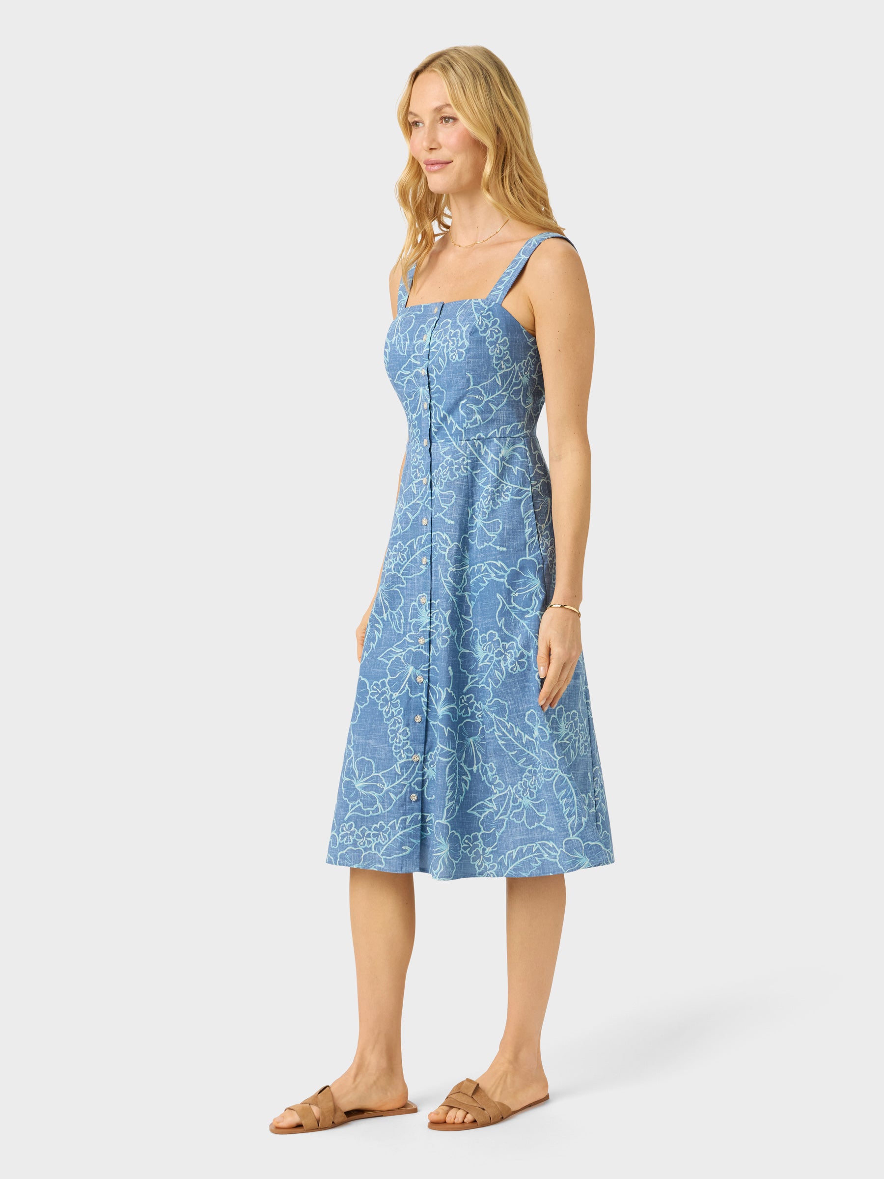 Reyn Spooner LEI LOW RILEY DRESS in HORIZON BLUE