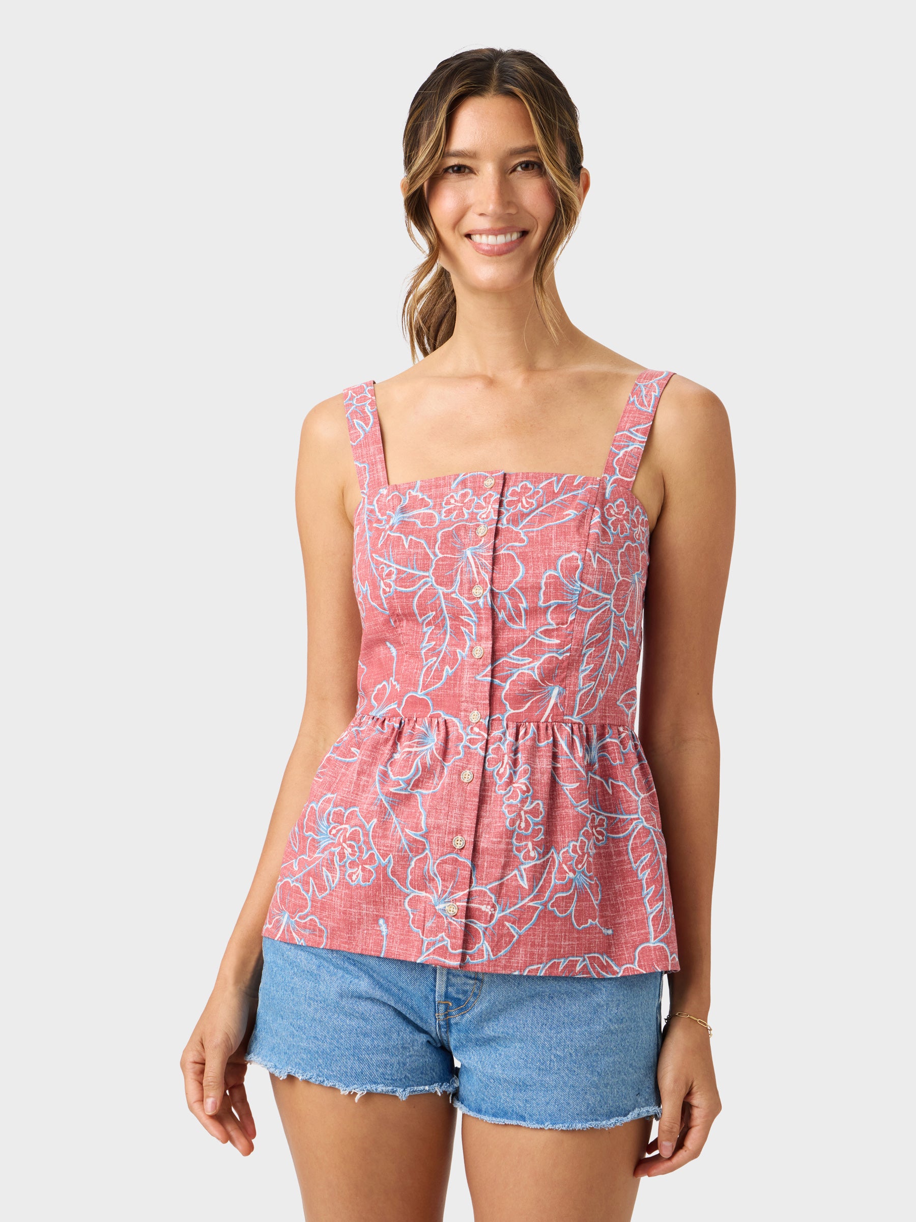 Reyn Spooner LEI LOW VERONICA TOP in CEDAR