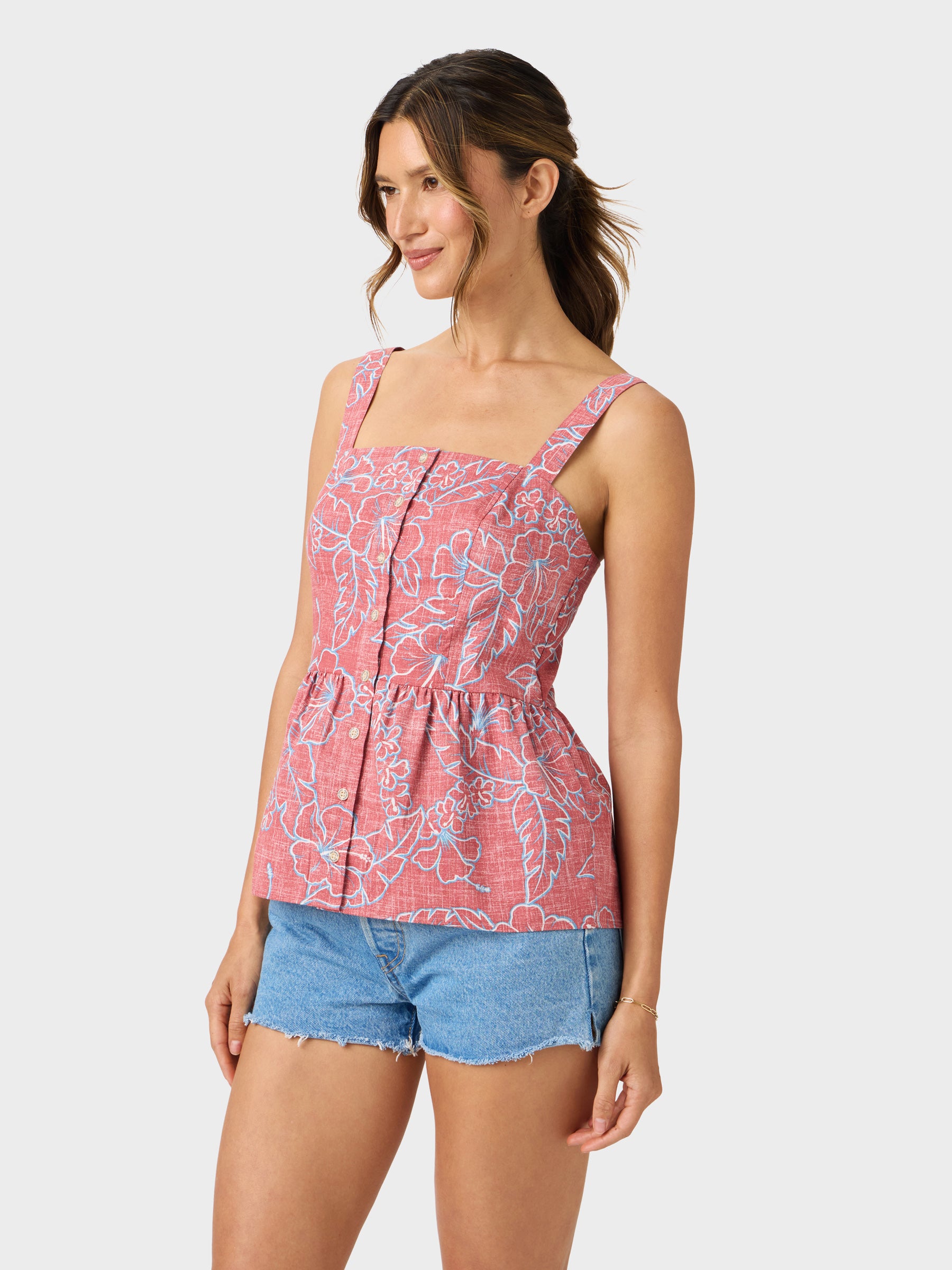 Reyn Spooner LEI LOW VERONICA TOP in CEDAR