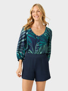 Reyn Spooner LOULU FRONDS PHOEBE TOP in NAVY