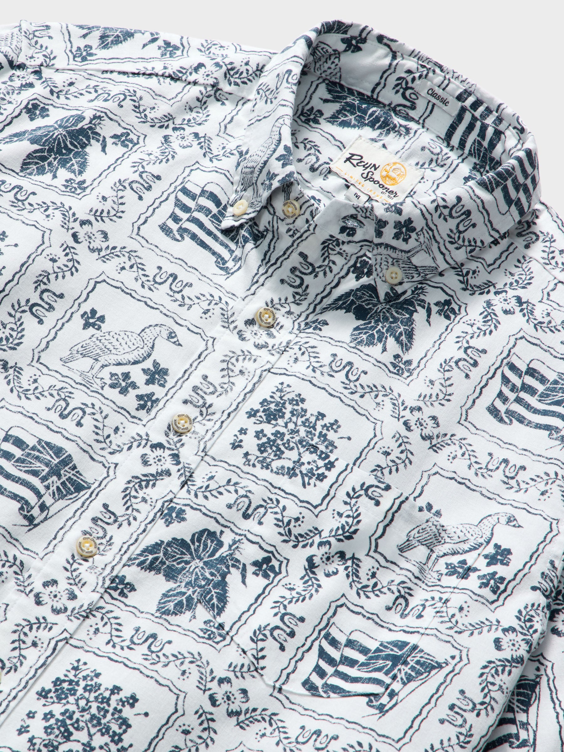 Reyn Spooner LAHAINA SAILOR BUTTON FRONT in WHITE