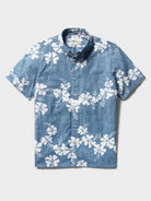 Reyn Spooner 50TH STATE FLOWER BUTTON FRONT in DENIM